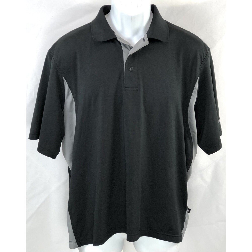 Byron Nelson Embroidered Natural Rehab Polo Shirt M Blk Gray Short Sleeve Golf